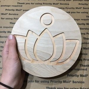7" wooden lotus home decor natural